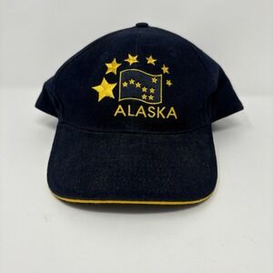 Alaska Strapback Baseball Cap Blue One Size Adjustable Embroidered Arctic Circle